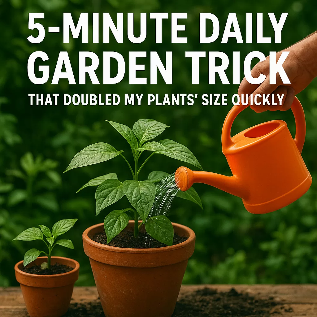 Close-up of healthy, vibrant plants thriving after a 5-minute daily garden trick that doubled their growth quickly.