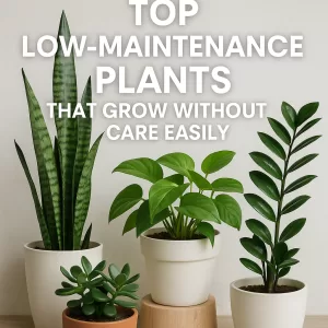 A variety of low-maintenance indoor plants thriving together with minimal care.