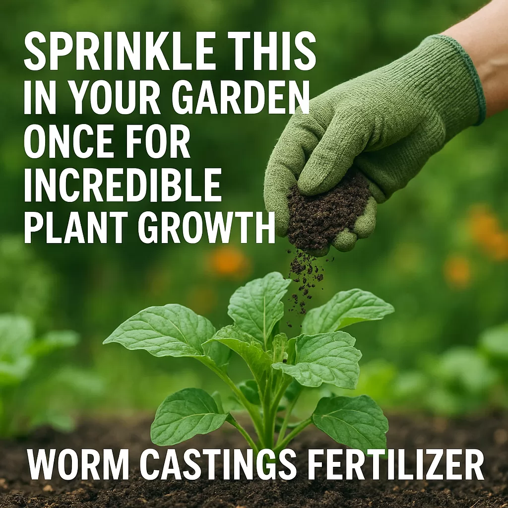 Close-up of rich, dark worm castings fertilizer to enhance plant growth in gardens.